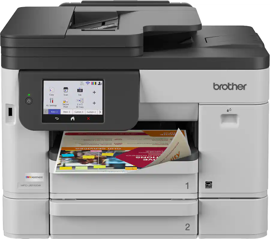 Brother - INKvestment 5110 Wireless Color Inkjet All-in-One Printer with 500-sheet paper tray/4.3” Color Touchscreen (MFC-J5110DW) - Gray
