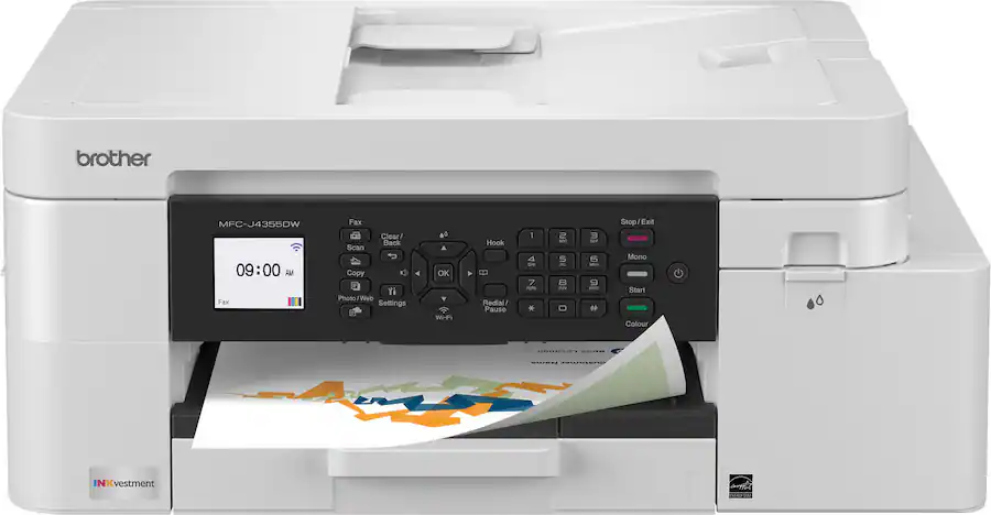 Brother - INKvestment 4355 Wireless All-in-One Inkjet Printer with 1.8” Color Display (MFC-J4355DW), Great for Small Offices - White