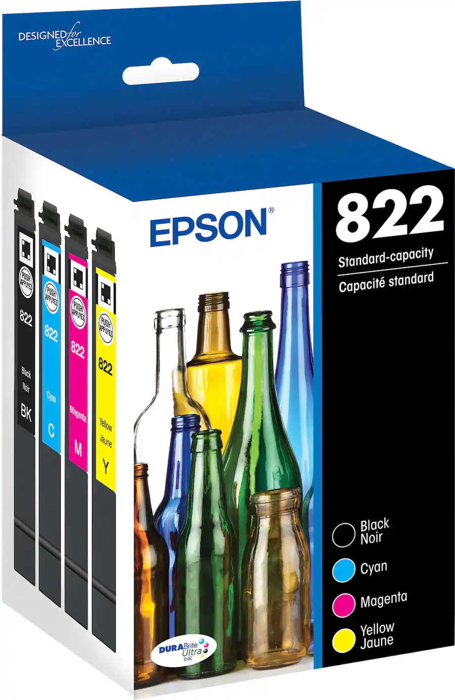 Epson - 822 DURABrite Ultra Ink Standard Capacity Cartridge Combo Pack - Black/Cyan/Magenta/Yellow