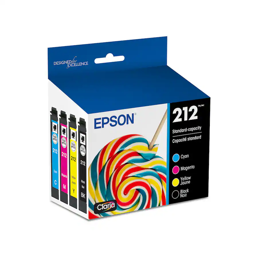 Epson - 212 Claria Ink Standard Capacity Black & Color Cartridge Combo Pack (T212120-BCS) - Black/Cyan/Magenta/Yellow