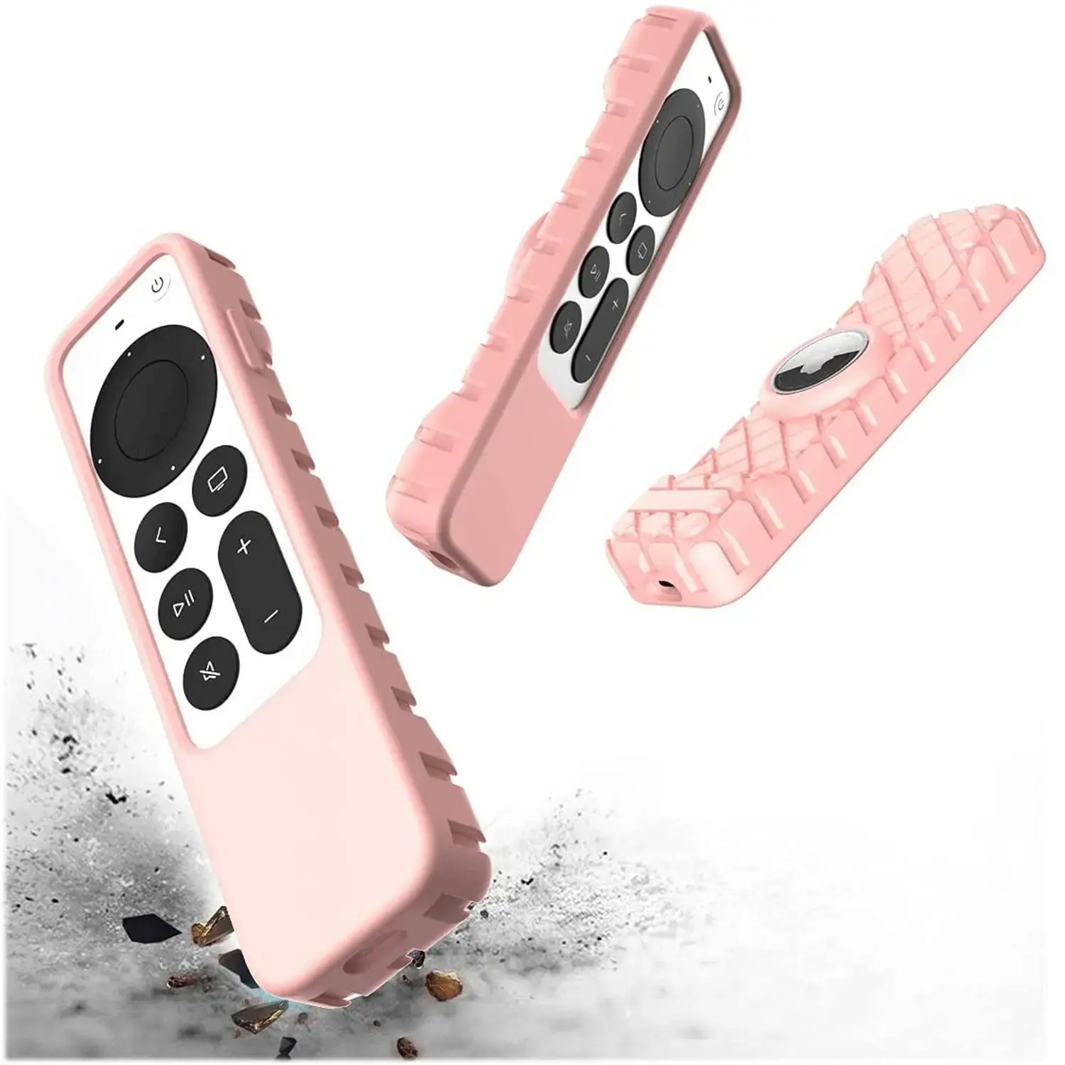 SaharaCase - Apple TV 4K Remote Silicone Case for Apple AirTag - Pink