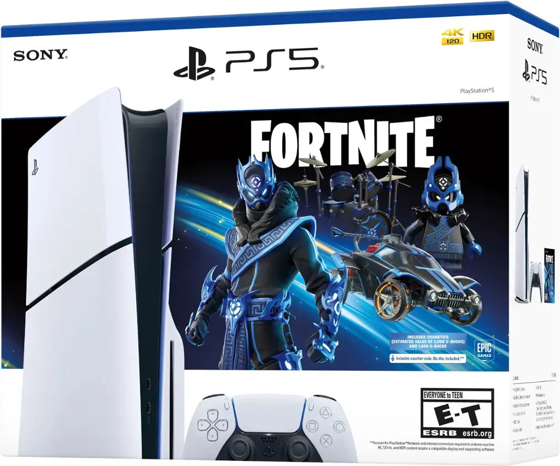 Sony - PlayStation 5 Slim Console - Fortnite Cobalt Star Bundle - White