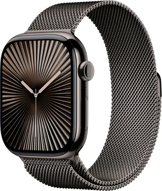 Apple Watch Series 10 (GPS+Cellular) 46mm Titanium Case with Slate Milanese Loop - M/L - Slate - (2024)