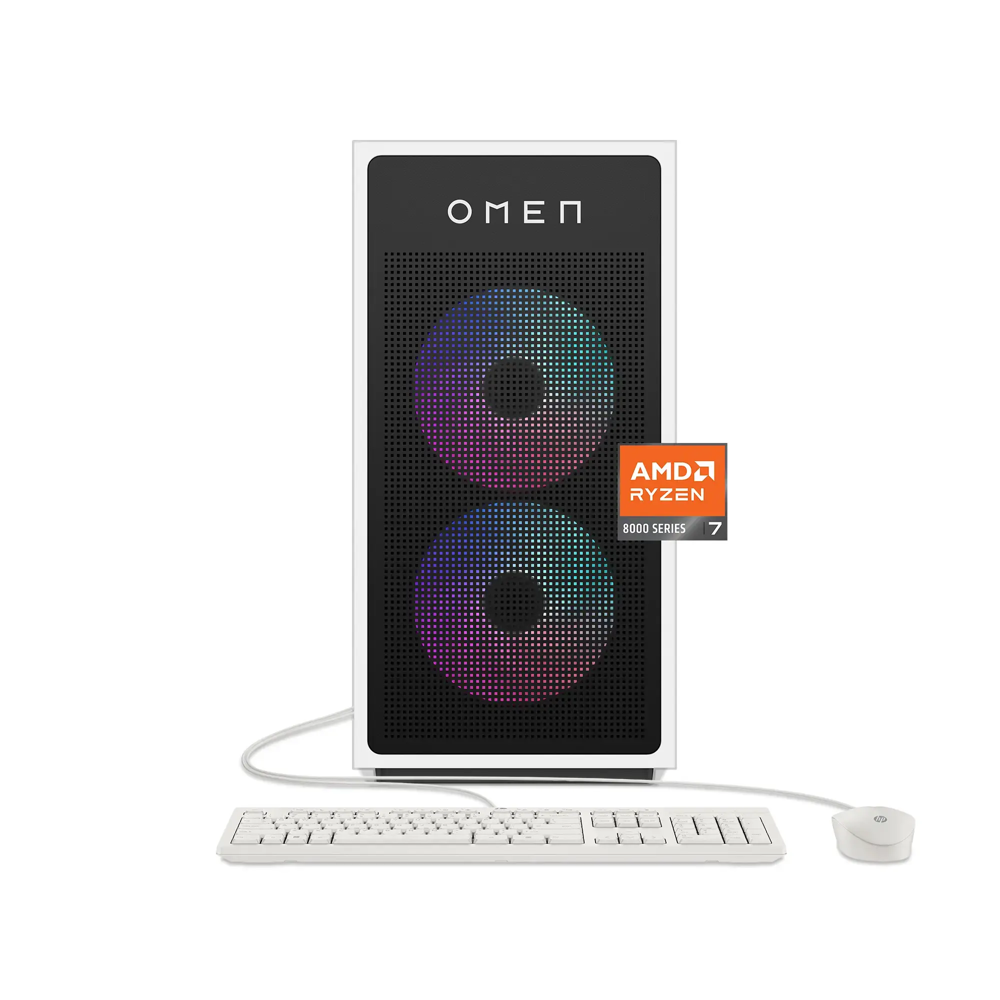 HP OMEN - 35L Gaming Desktop - AMD Ryzen 7 8700G - 16GB DDR5 Memory - NVIDIA GeForce RTX 4060 Ti - 1TB SSD - White/Black-AMD Ryzen 7 8000 Series-16 GB Memory-1 TB-White/Black