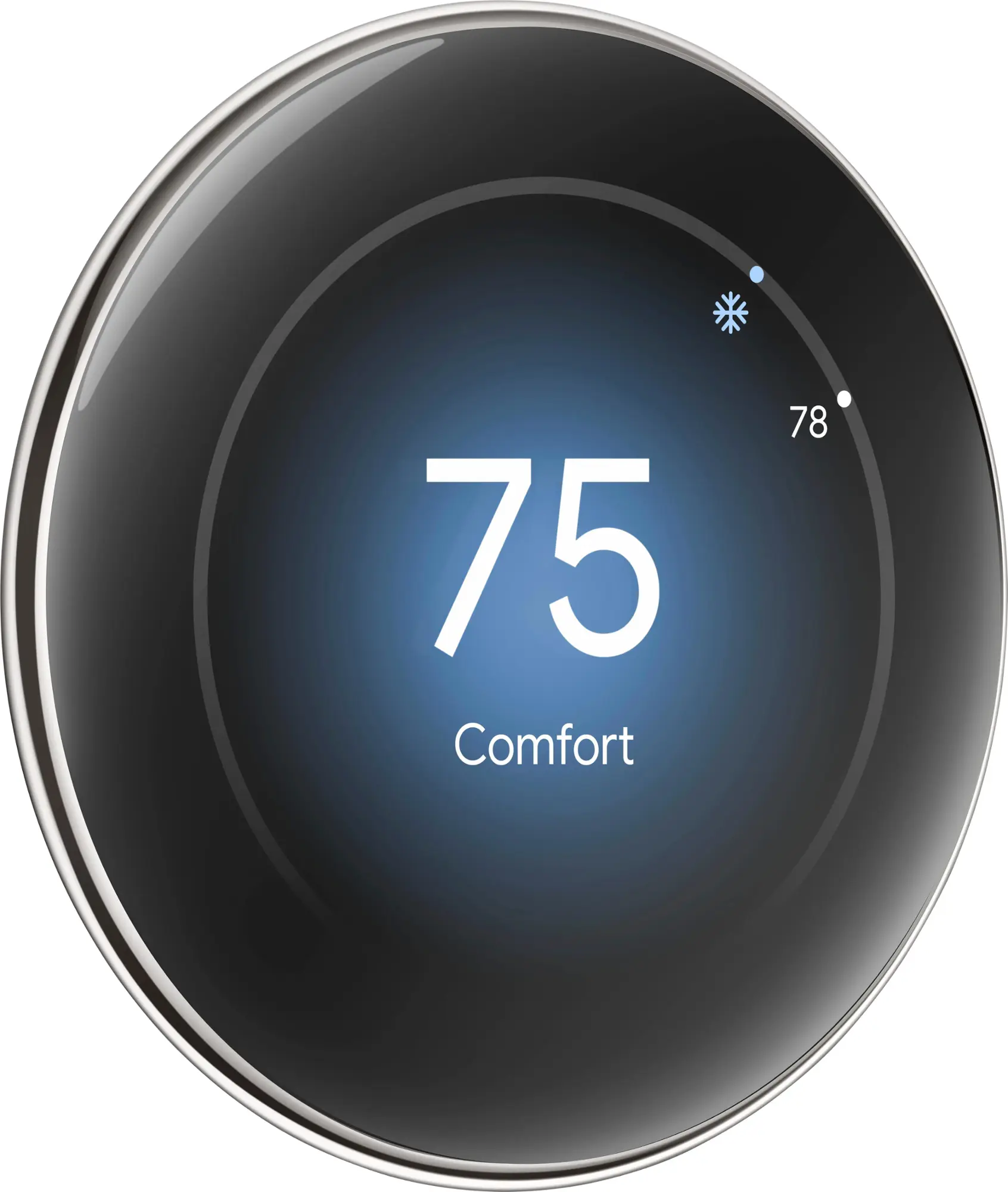 Google - Nest Learning Thermostat (4th gen) with Nest Temperature Sensor (2nd gen) - Polished Silver-Polished Silver