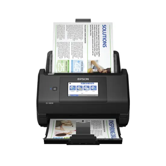 Epson - WorkForce ES-580W Wireless Duplex Touchscreen Desktop Document Scanner - Black-Black