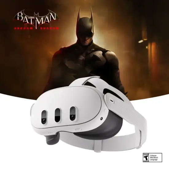 Meta Quest 3 128GB — The Most Powerful Quest — Ultimate Mixed Reality Experiences — Get Batman: Arkham Shadow Included - White