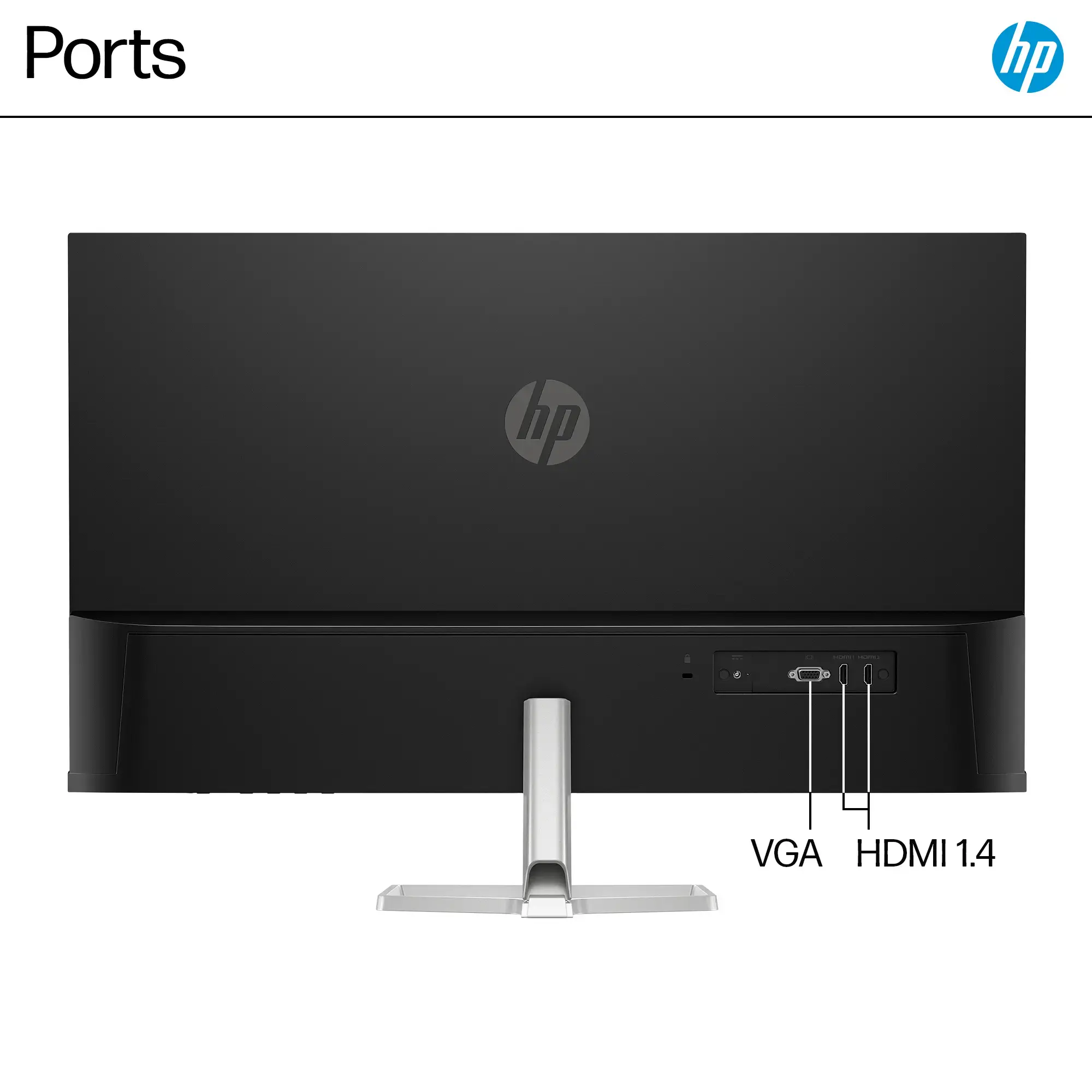 HP - 31.5" VA LED FHD 100Hz Monitor (HDMI, VGA) - Silver & Black-31.5 inches-Silver & Black