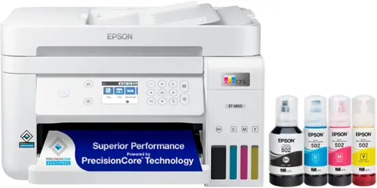 Epson - EcoTank ET-3850 All-in-One Supertank Inkjet Printer - White-White