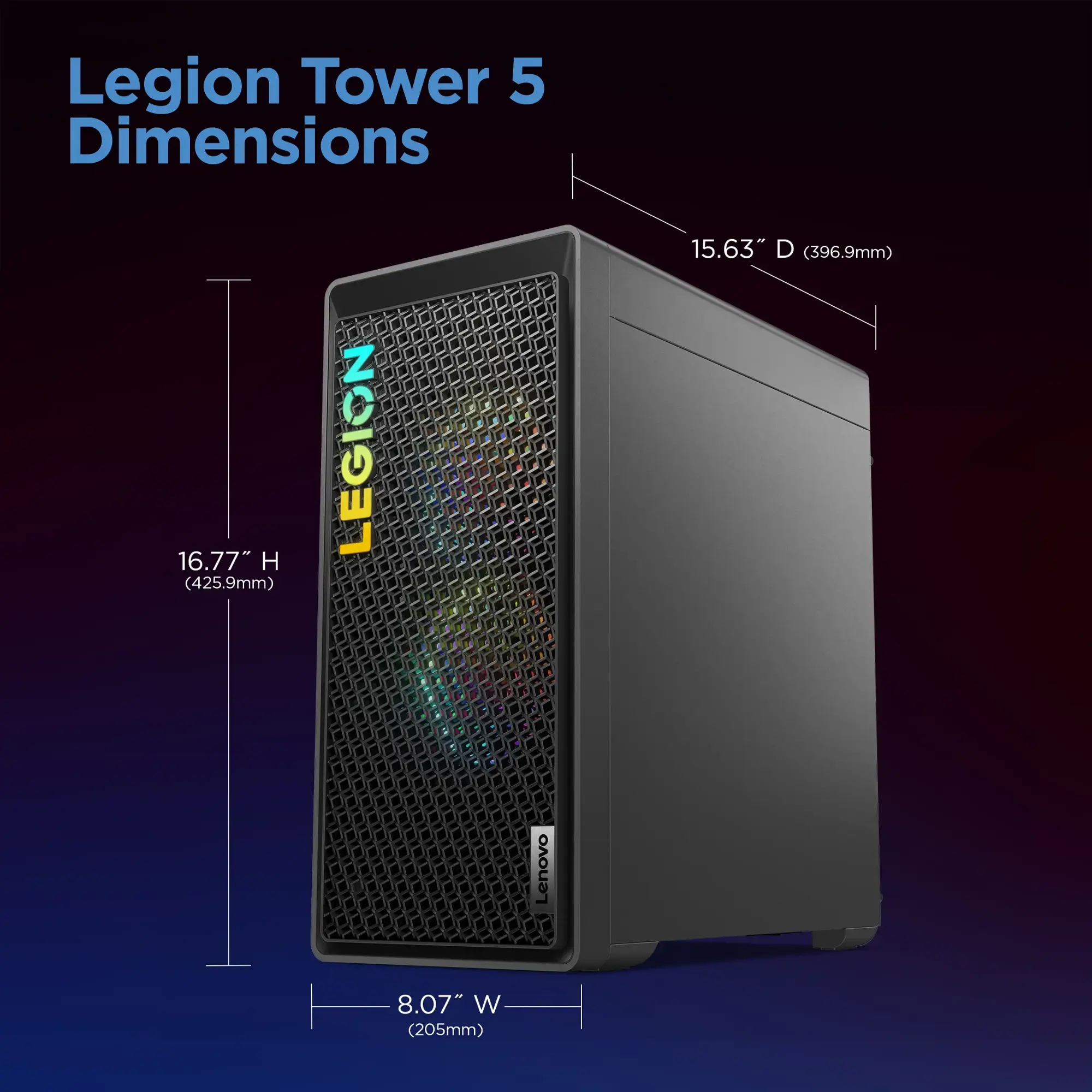 Lenovo - Legion Tower 5 Gaming Desktop - AMD Ryzen 7 7700 - 16GB Memory - AMD Radeon RX 7600 - 1TB SSD - Storm Gray-AMD Ryzen 7 7000 Series-16 GB Memory-1 TB-Storm Gray