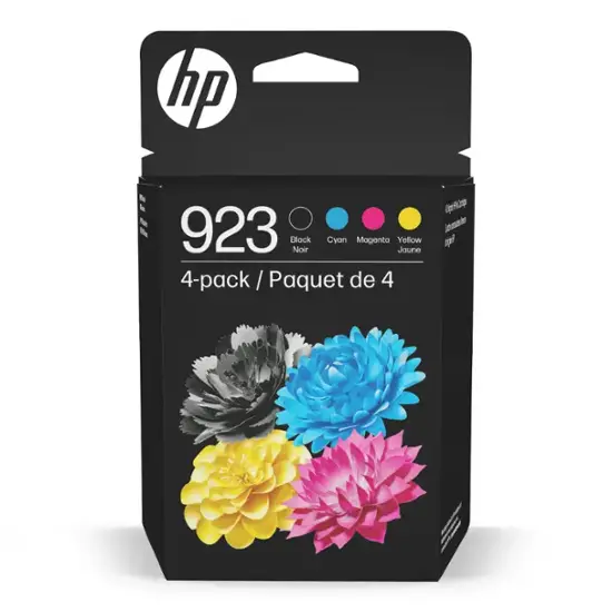 HP - 923 4-Pack Standard Capacity Ink Cartridges - Black/Cyan/Magenta/Yellow-Black/Cyan/Magenta/Yellow