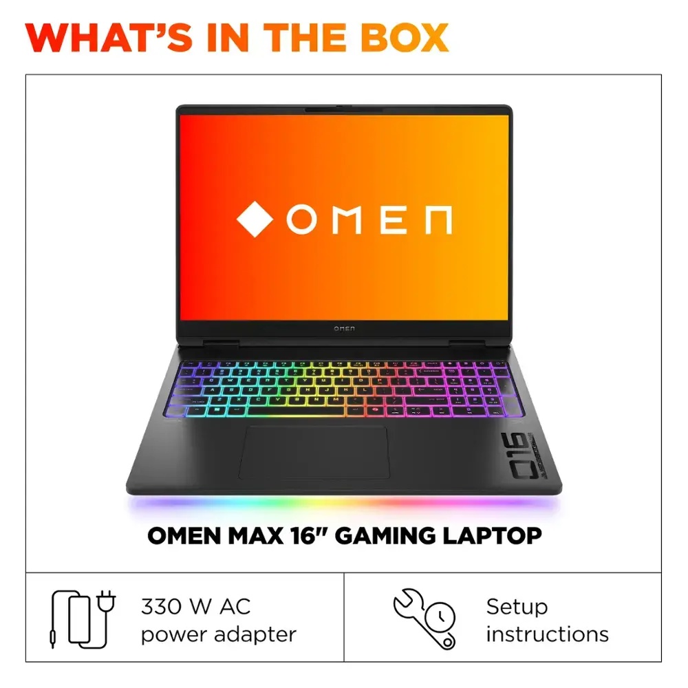 HP OMEN - MAX 16" Gaming Laptop - Intel Core Ultra 9 275HX with 32GB Memory - NVIDIA GeForce RTX 5080 - 1TB SSD - Shadow Black