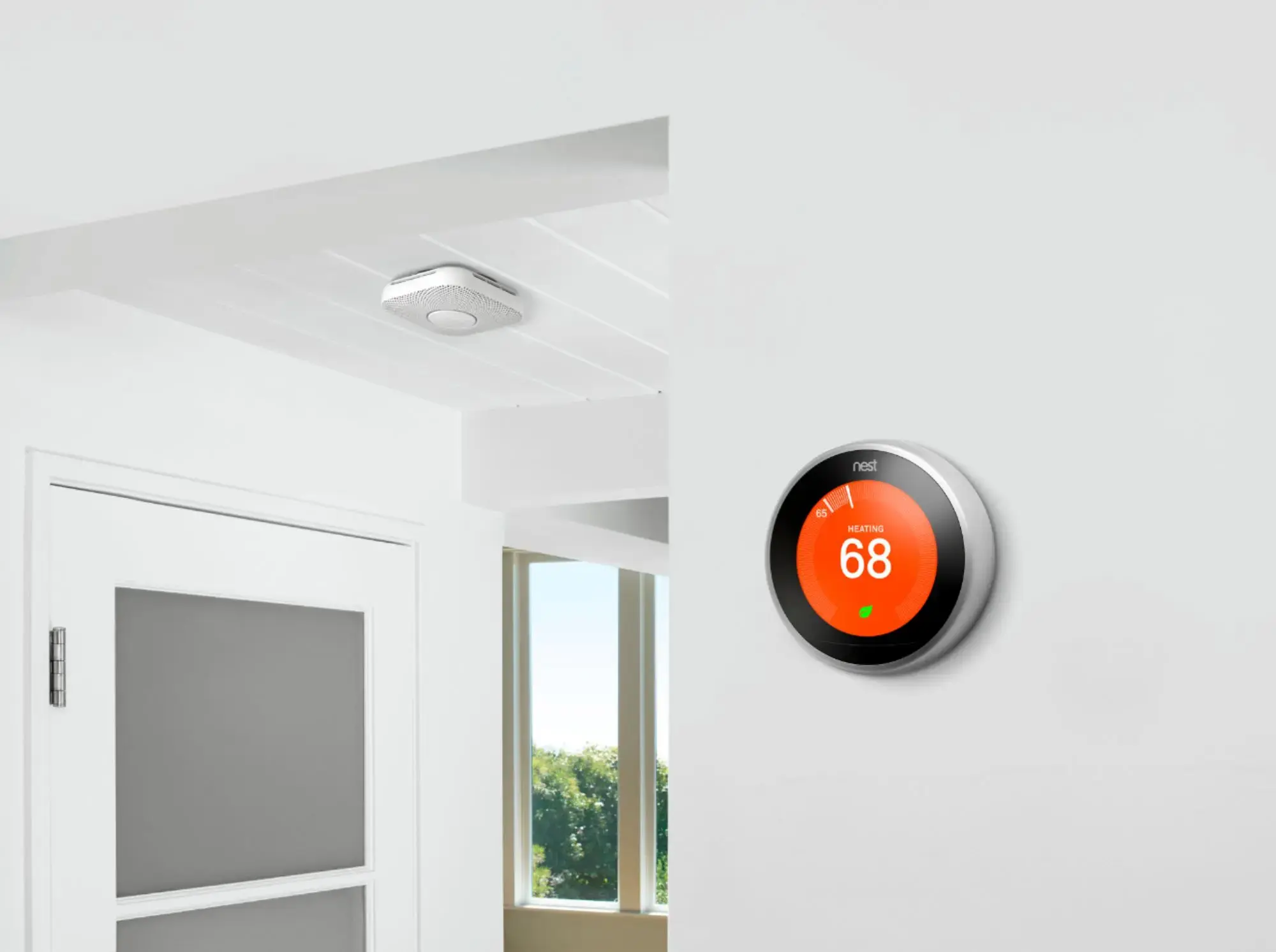 Google - Nest Learning Smart Wifi Thermostat - Stainless Steel-Stainless Steel