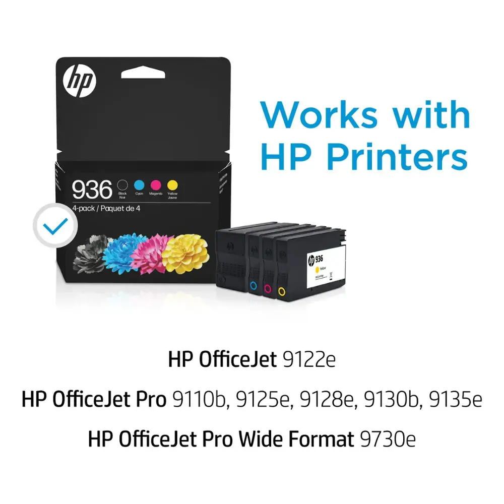 HP - 936 4-Pack Standard Capacity Ink Cartridges - Black/Cyan/Magenta/Yellow-Black/Cyan/Magenta/Yellow