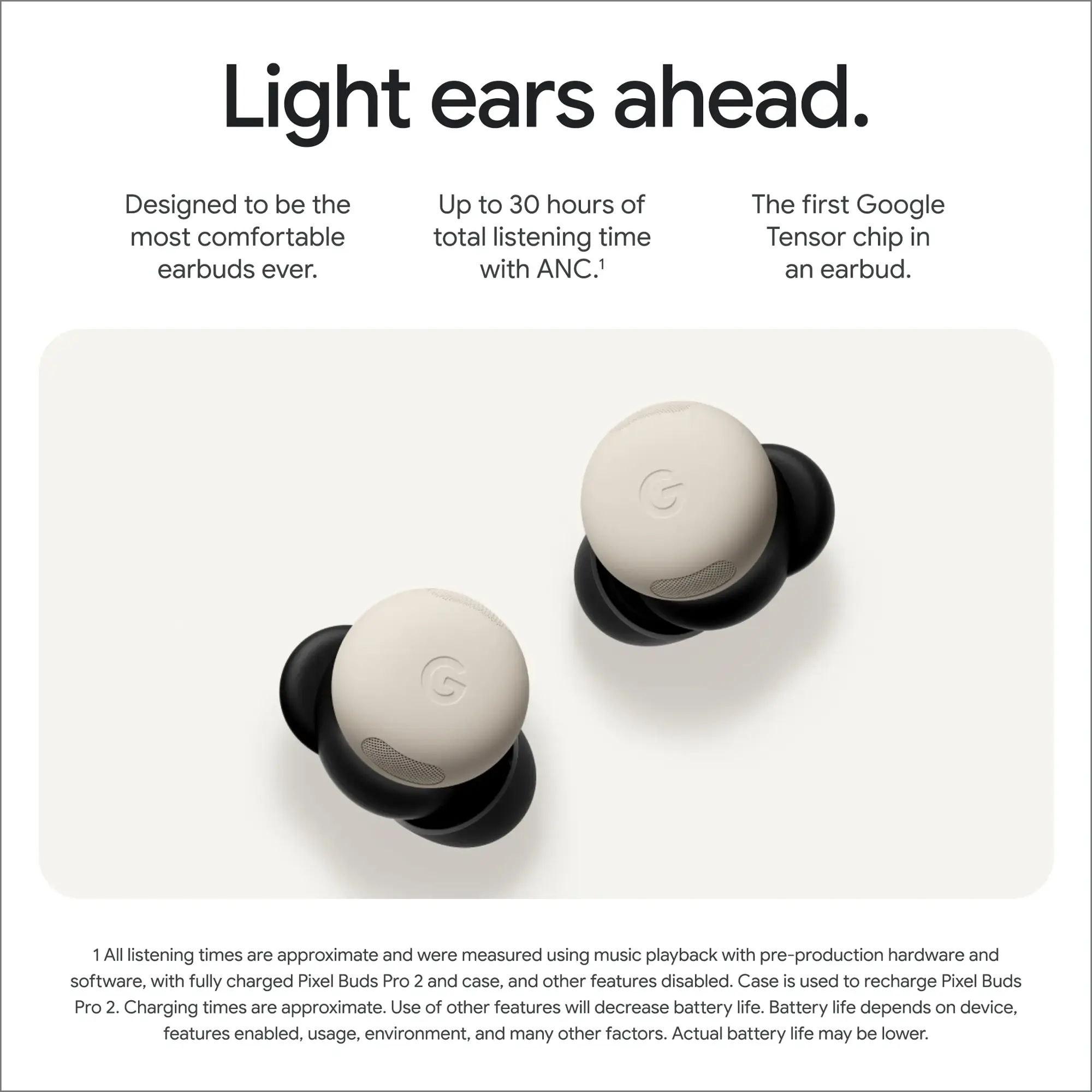 Google - Pixel Buds Pro 2 - Wireless Earbuds with Active Noise Cancellation – Bluetooth Headphones - Porcelain-Porcelain