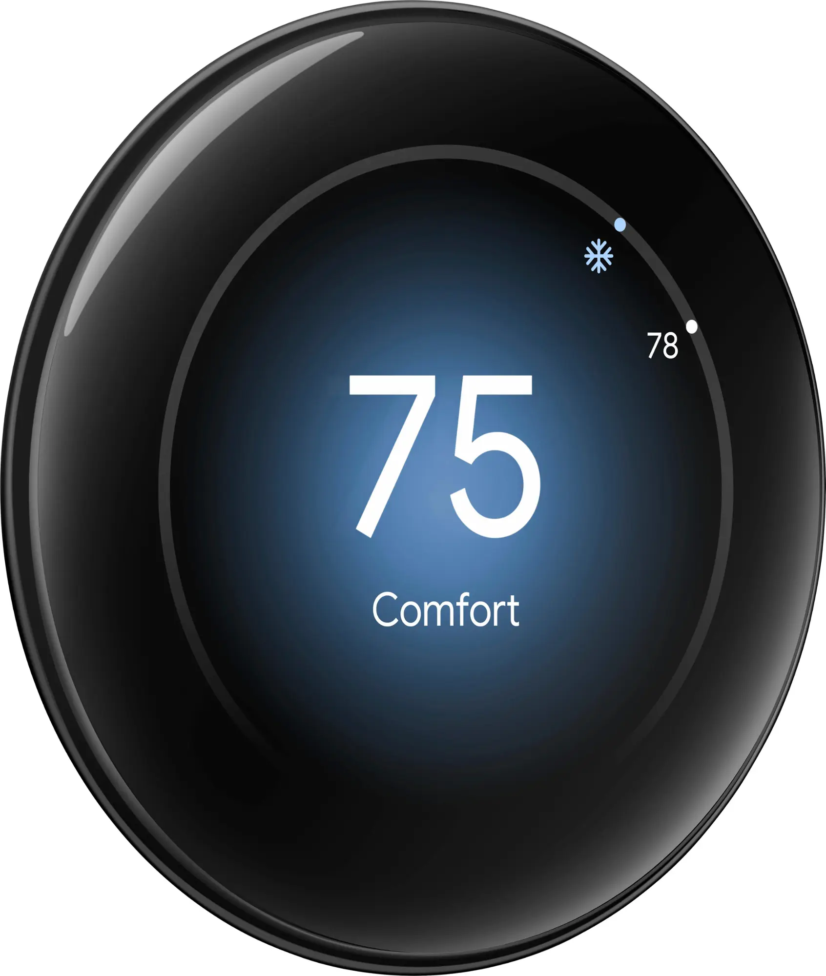 Google - Nest Learning Thermostat (4th gen) with Nest Temperature Sensor (2nd gen) - Polished Obsidian-Polished Obsidian