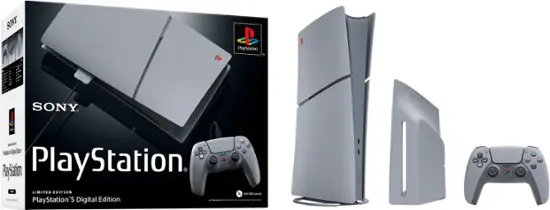 Sony - PlayStation 5 Slim Console Digital Edition – 30th Anniversary Limited Edition Bundle - Gray-Gray