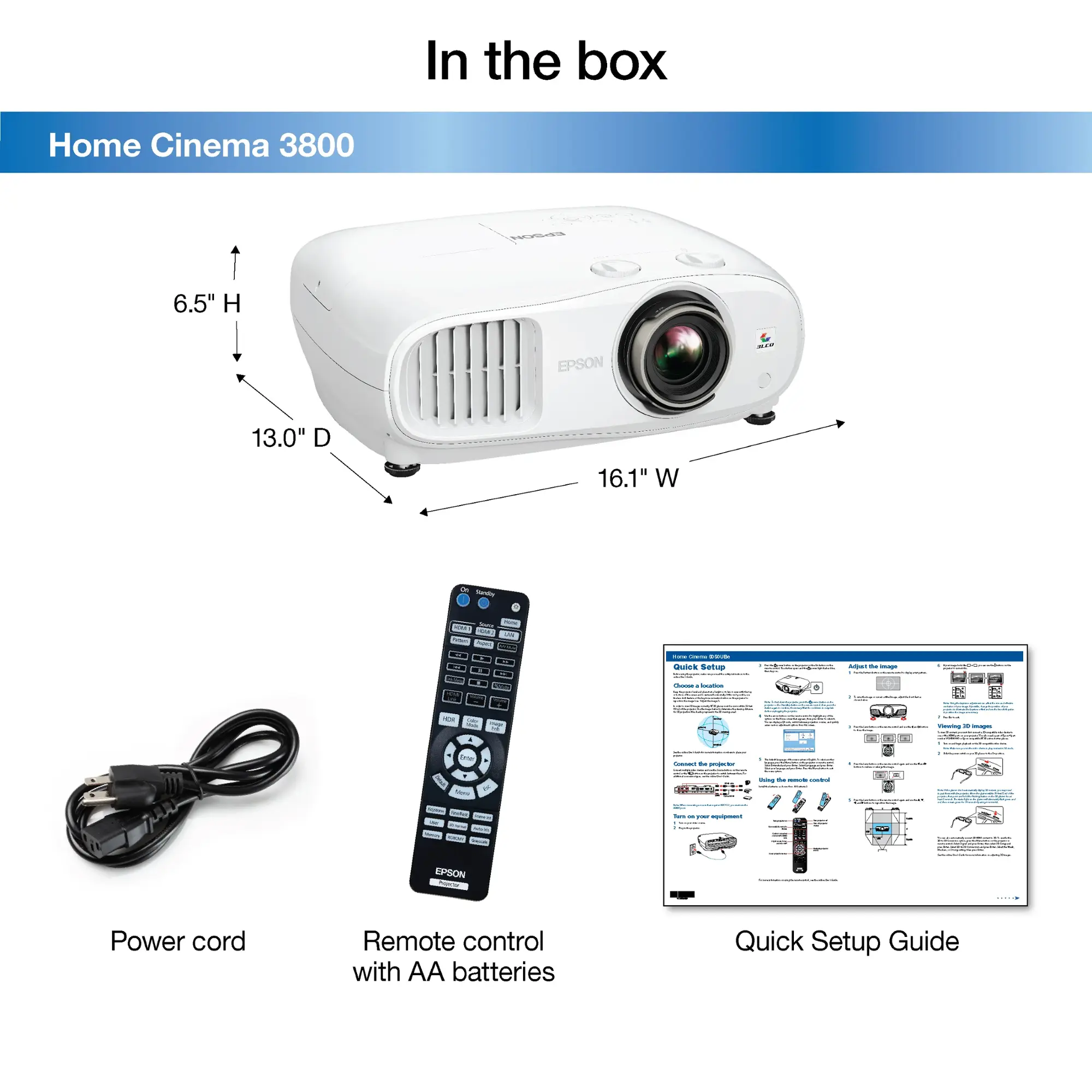 Epson - Home Cinema 3800 4K 3LCD Projector with High Dynamic Range - White-White