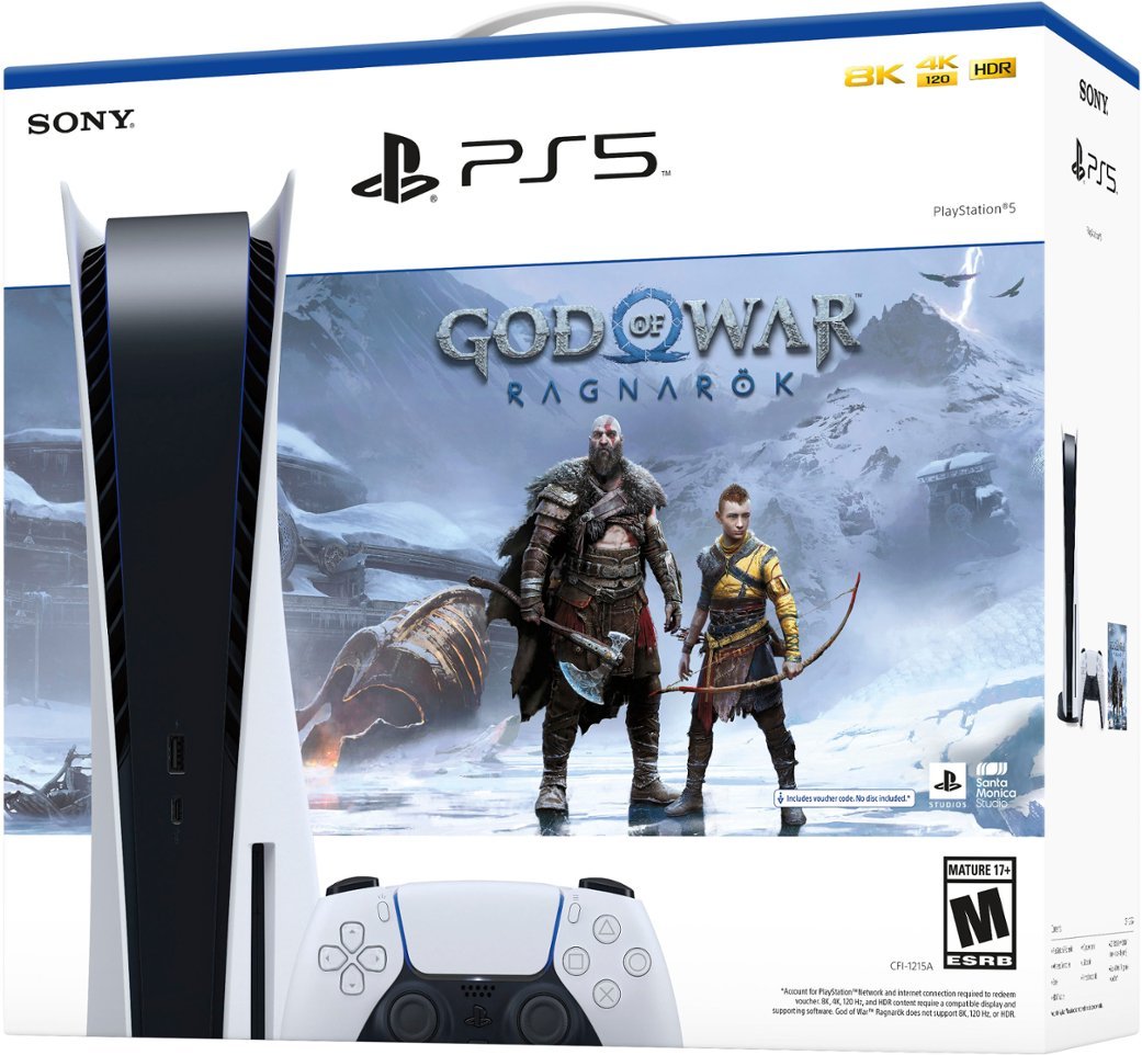 Sony - PlayStation 5 God of War Ragnarök Console Bundle - White-White