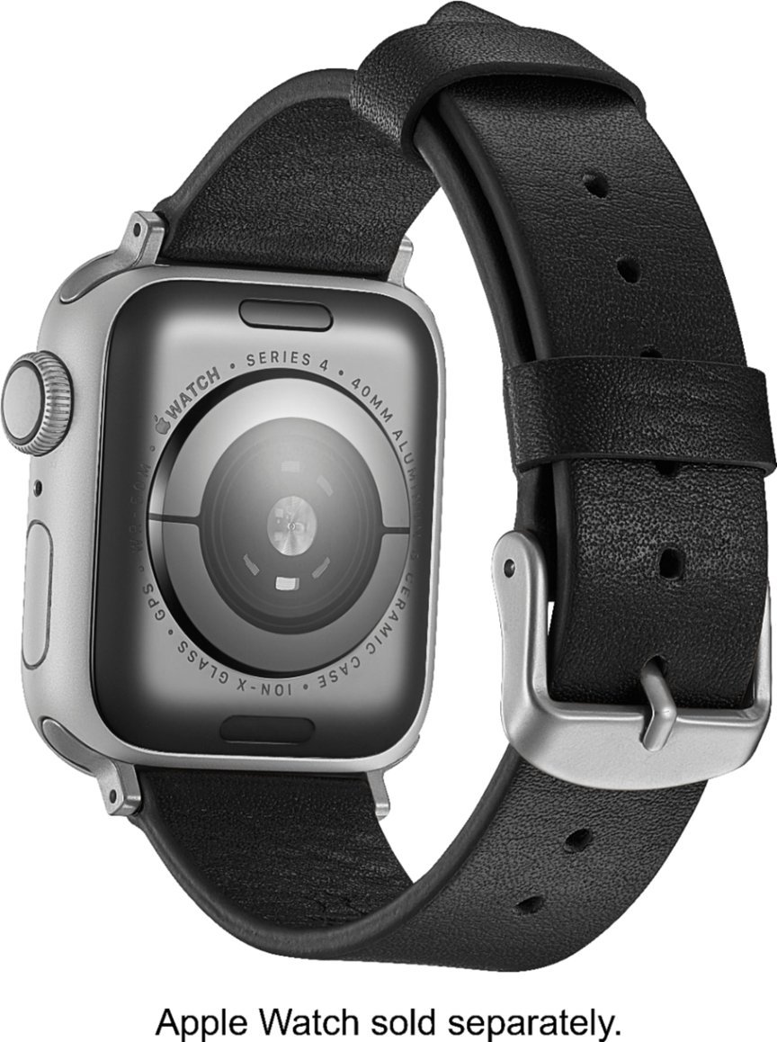 Platinum™ - Horween Leather Band for Apple Watch 38mm, 40mm, 41mm and Apple Watch Series 8 41mm - Black