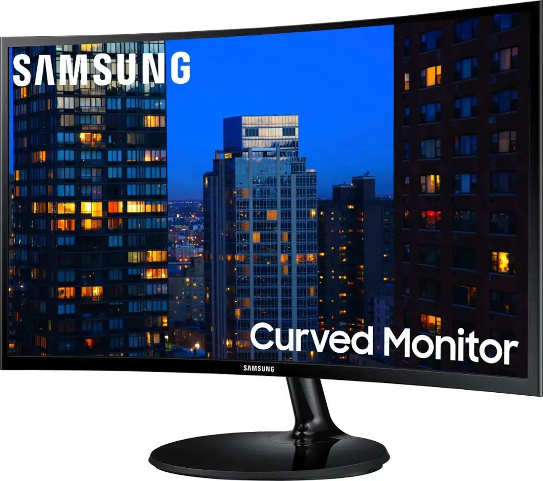 Samsung - 390C Series 24" LED Curved FHD AMD FreeSync Monitor (HDMI, VGA) - Black