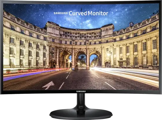 Samsung - 390C Series 24" LED Curved FHD AMD FreeSync Monitor (HDMI, VGA) - Black