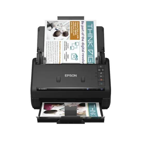 Epson - WorkForce ES-500W II Wireless Duplex Desktop Document Scanner - Black