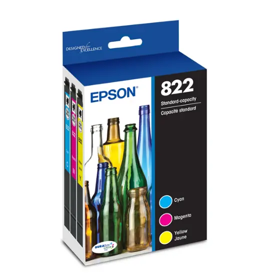 Epson - T822 3 - Pack Standard Capacity Multi Ink Cartridges - Multicolor