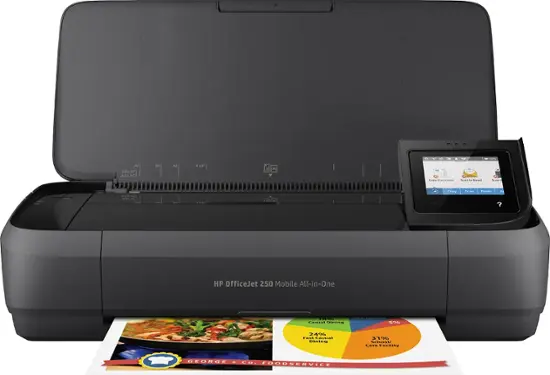 HP - OfficeJet 250 Mobile Wireless All-In-One Inkjet Printer - Black-Black