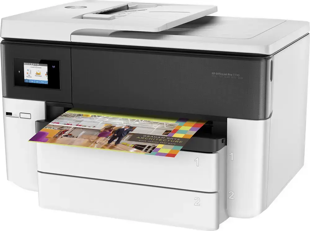 HP - Office Jet Pro 7740 Wireless All-In-One Inkjet Printer - White-White