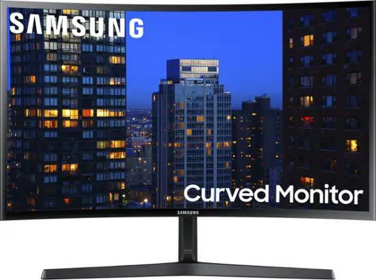 Samsung - 27" F398 Series FHD AMD FreeSync Curved Monitor (HDMI, DP) - Glossy Black