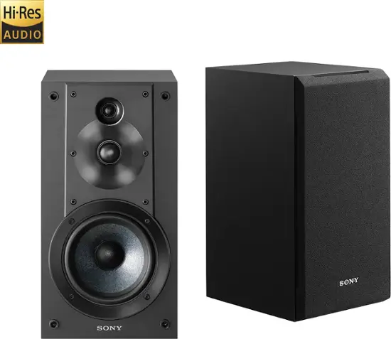 Sony - Core Series 5" 3-Way Bookshelf Speakers (Pair) - Black-Black