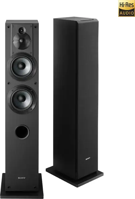 Sony - Core Series Dual 5" 3-Way Floorstanding Speaker (Each) - Black-Black