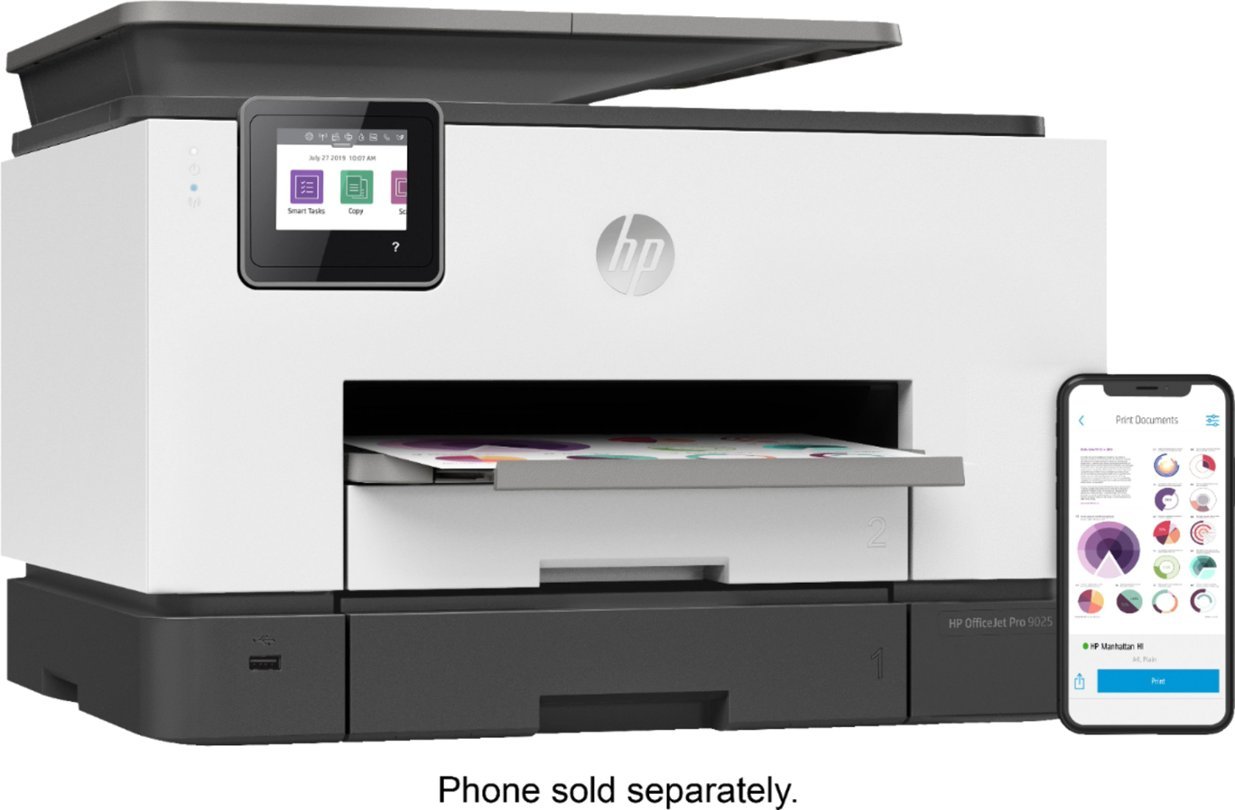 HP - OfficeJet Pro 9025e Wireless All-In-One Inkjet Printer with 6 months of Instant Ink Included with HP+ - White-White