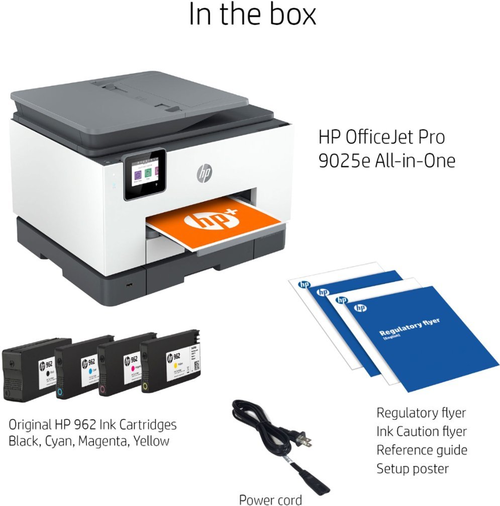 HP - OfficeJet Pro 9025e Wireless All-In-One Inkjet Printer with 6 months of Instant Ink Included with HP+ - White-White