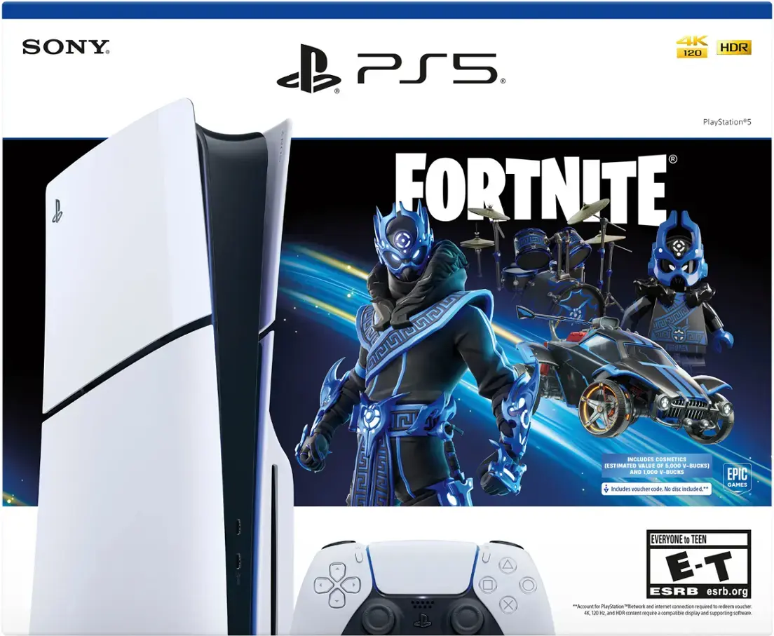 Sony - PlayStation 5 Slim Console - Fortnite Cobalt Star Bundle - White