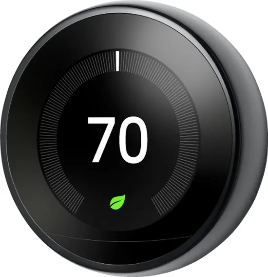 Google - Nest Learning Smart Wifi Thermostat - Black-Black