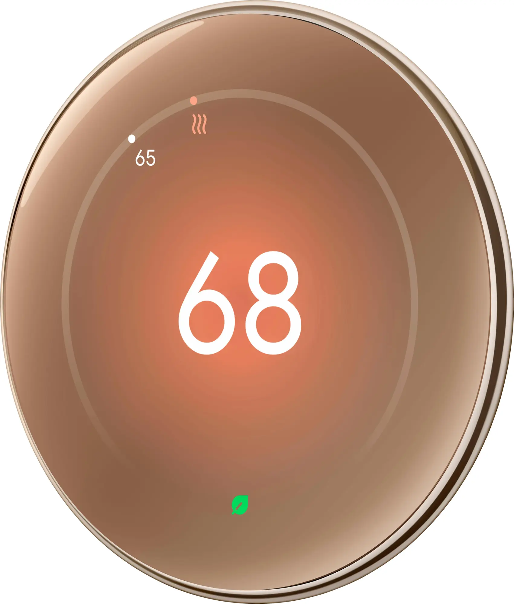 Google - Nest Learning Thermostat (4th gen) with Nest Temperature Sensor (2nd gen) - Polished Gold-Polished Gold