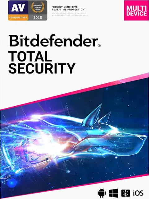 Bitdefender - Total Security (5-Device) (2-Year Subscription) - Windows, Apple iOS, Mac OS, Android [Digital]