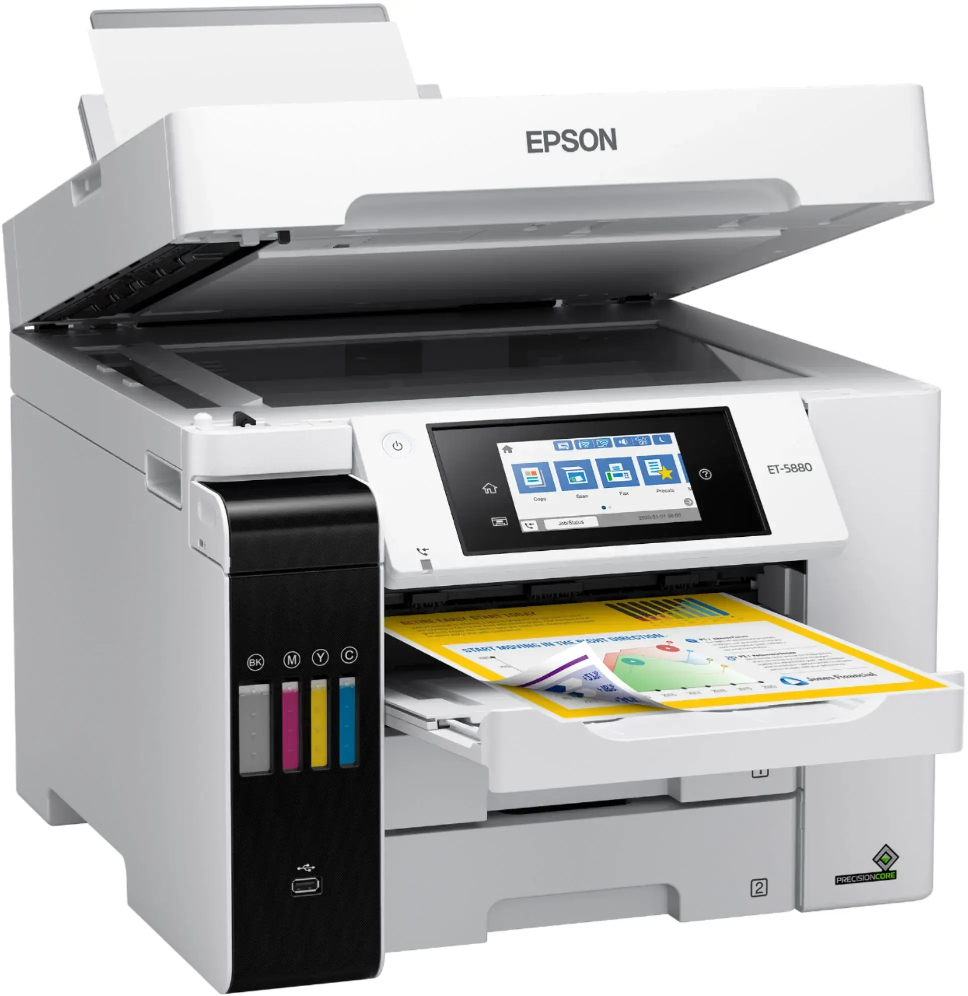 Epson - EcoTank Pro ET-5880 Wireless All-In-One Inkjet Printer with PCL Support - White-White