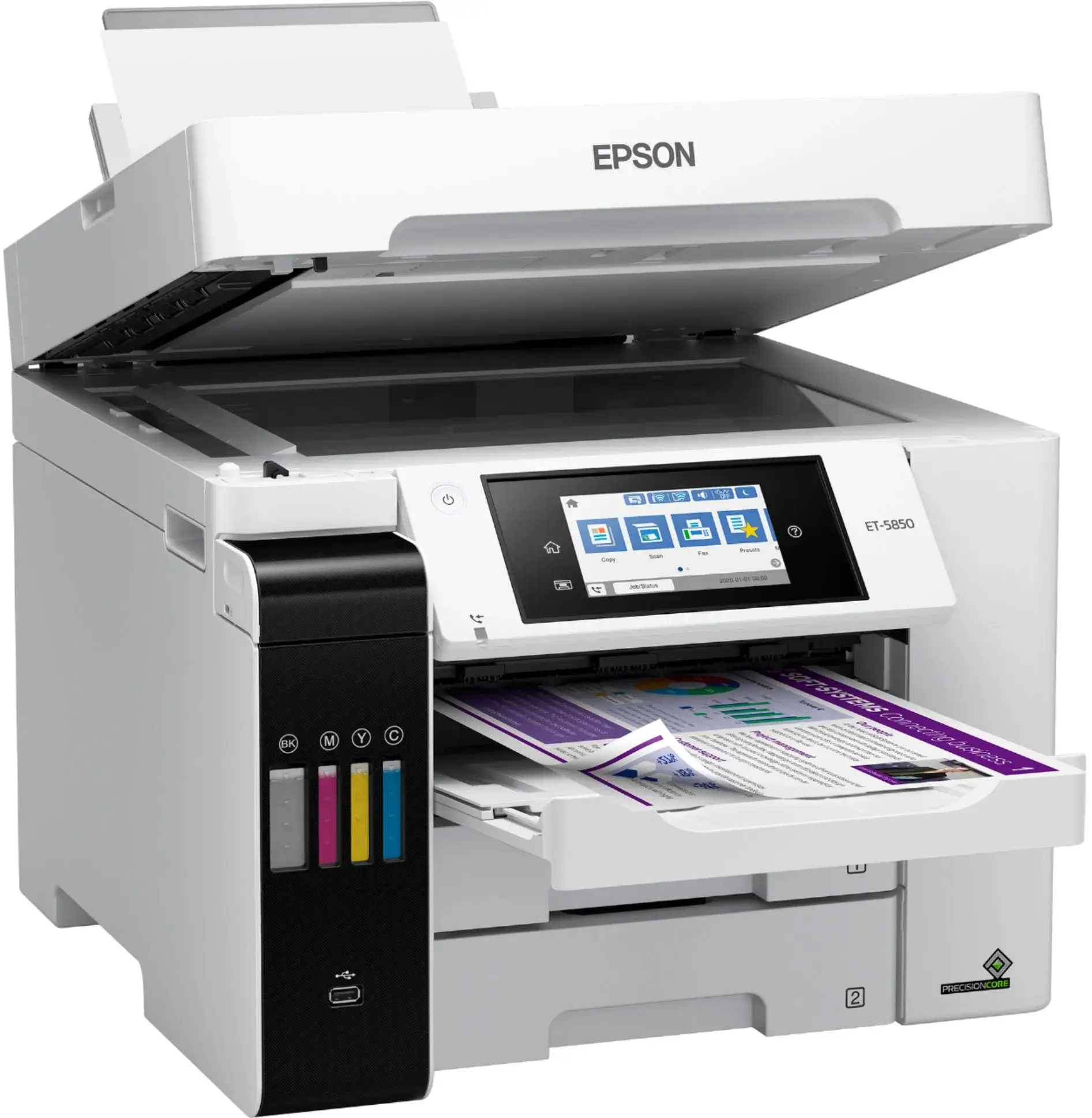 Epson - EcoTank Pro ET-5850 Wireless All-In-One Inkjet Printer - White-White