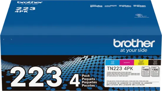 Brother - TN223 4PK 4-Pack Standard-Yield Toner Cartridges - Black/Cyan/Magenta/Yellow