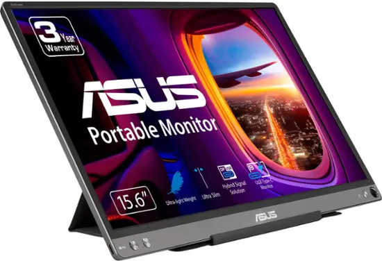 ASUS - ZenScreen 15.6” IPS FHD 1080P USB Type-C Portable Monitor with Foldable Smart Case - Dark Gray