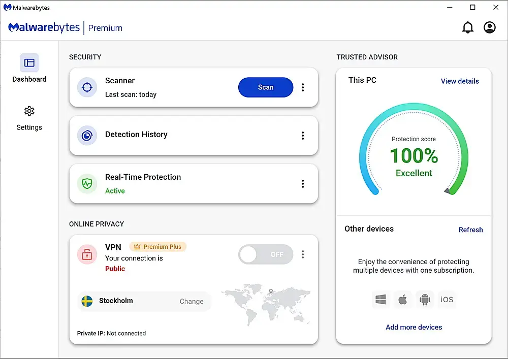 Malwarebytes - Premium (3-Devices) - Android, Apple iOS, Chrome, Mac OS, Windows