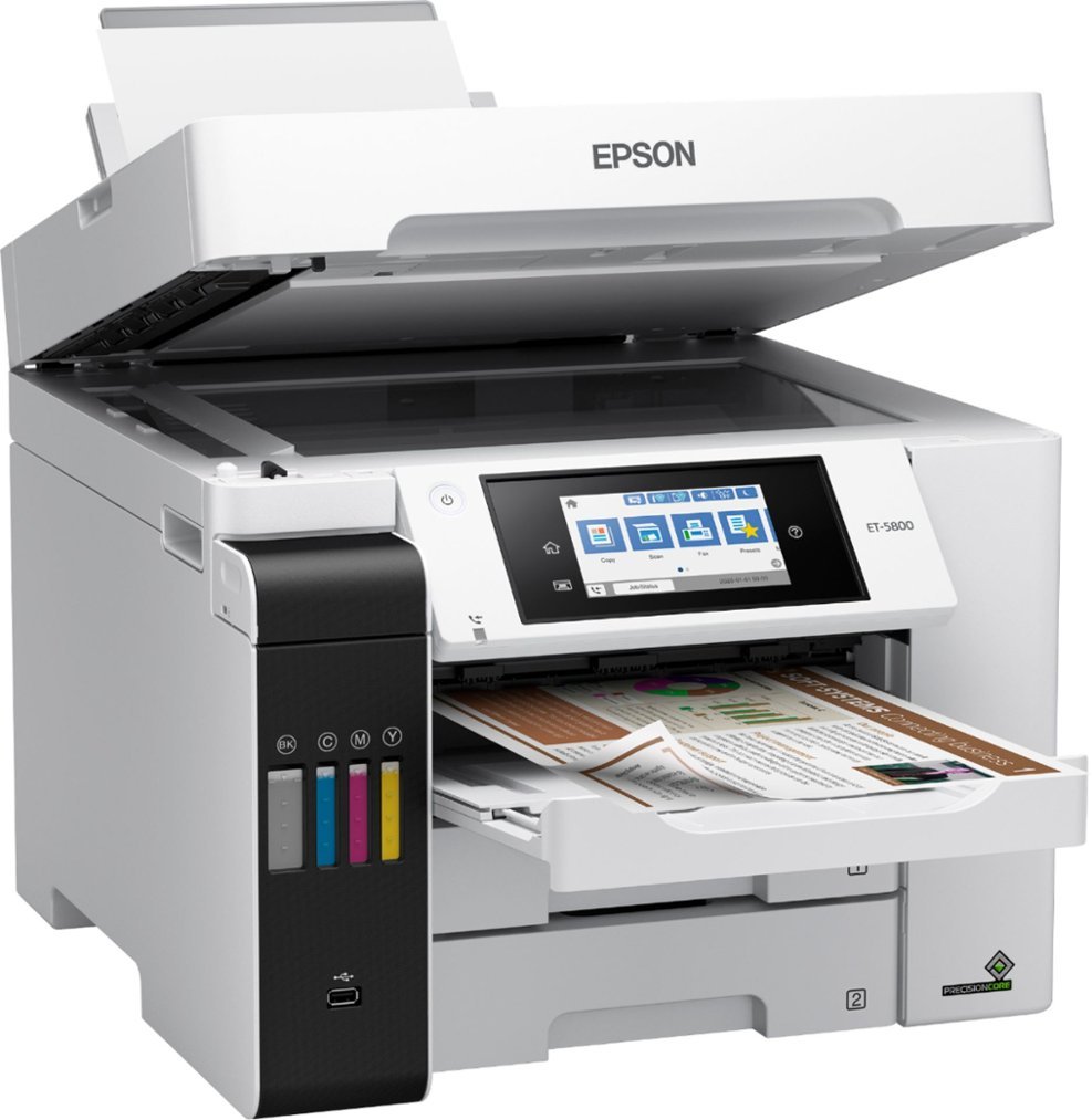 Epson - EcoTank Pro ET-5800 Wireless All-In-One Inkjet Printer - White-White