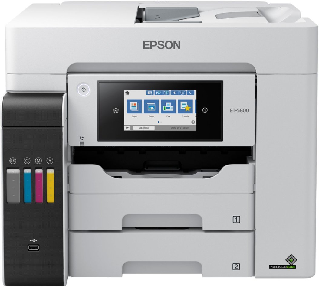 Epson - EcoTank Pro ET-5800 Wireless All-In-One Inkjet Printer - White-White