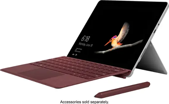 Microsoft - Geek Squad Certified Refurbished Surface Go - 10" Touch-Screen - Intel Pentium Gold - 8GB Memory - 128GB Storage - Silver-8 GB Memory-128 GB-Silver