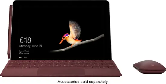 Microsoft - Geek Squad Certified Refurbished Surface Go - 10" Touch-Screen - Intel Pentium Gold - 8GB Memory - 128GB Storage - Silver-8 GB Memory-128 GB-Silver