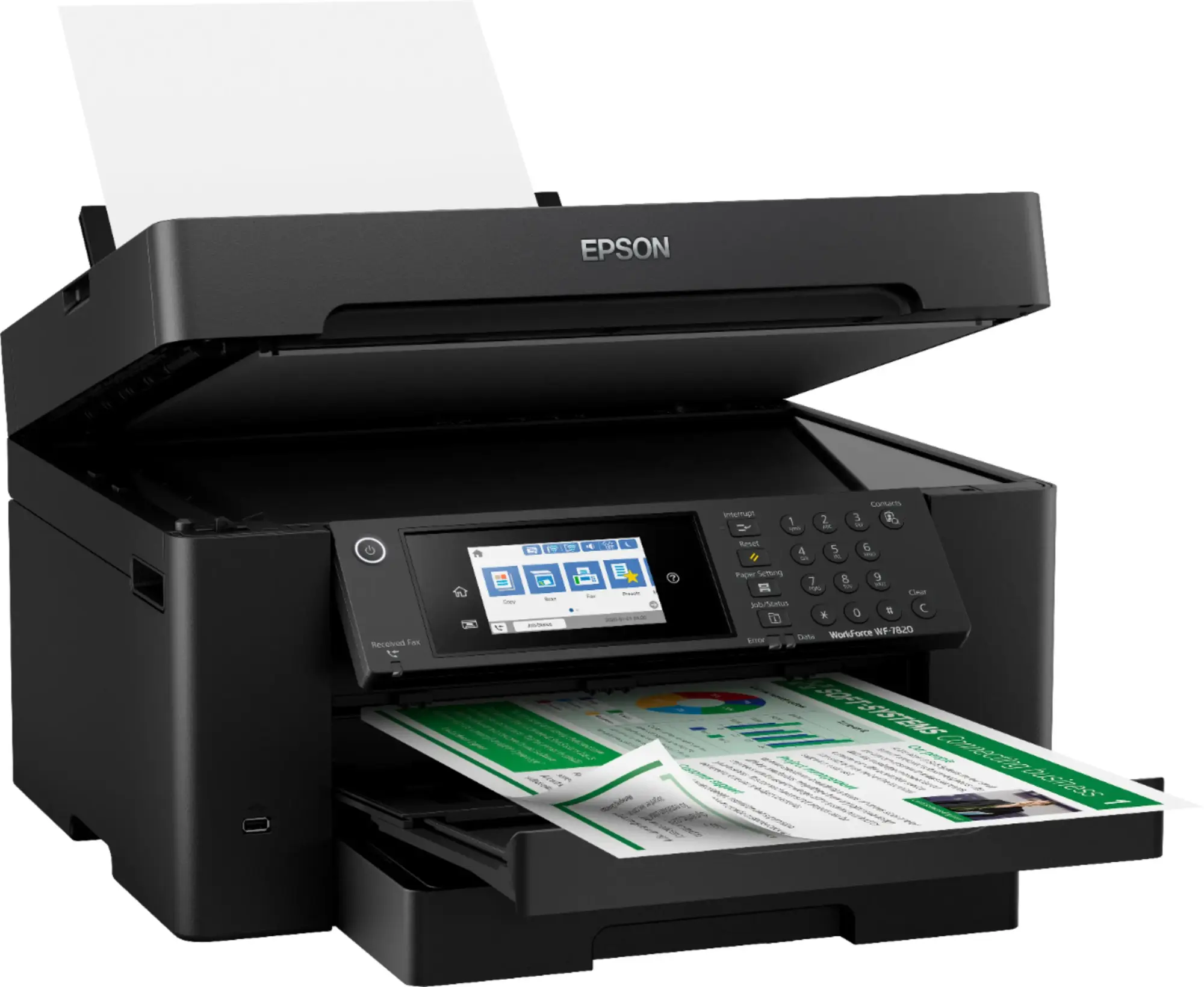 Epson - WorkForce Pro WF-7820 Wireless Wide-format All-in-One Printer - Black-Black