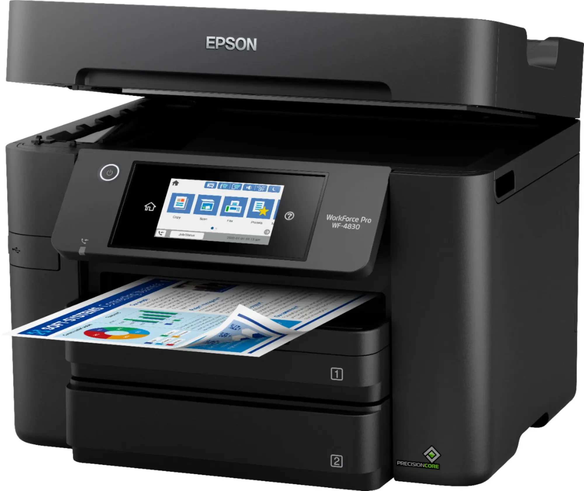 Epson - WorkForce Pro WF-4830 Wireless All-in-One Printer - Black-Black